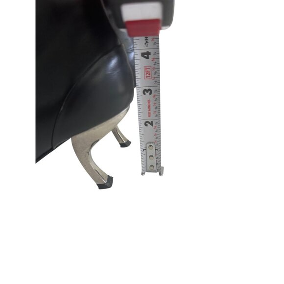 ROGER VIVIER Black Leather Zip Curved Horn Heels Boots Size 36.5  / 6.5 - Picture 5 of 16